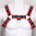BLACK / RED Leather BDSM MUSCLE Chest Harness