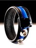 3 Snap LEATHER Cock Strap Black/Blue