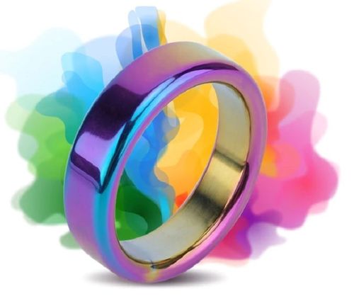 Stainless Steel RAINBOW Cock Ring 47mm 1.87"