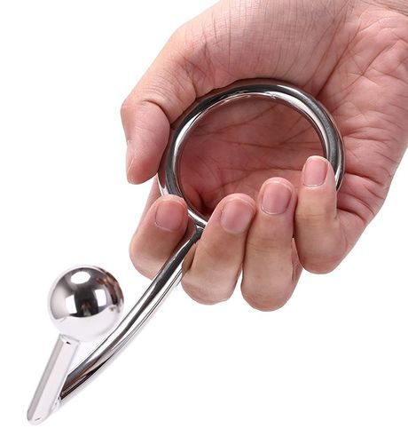 Stainless Steel Cock Ring With ANAL HOOK 40mm