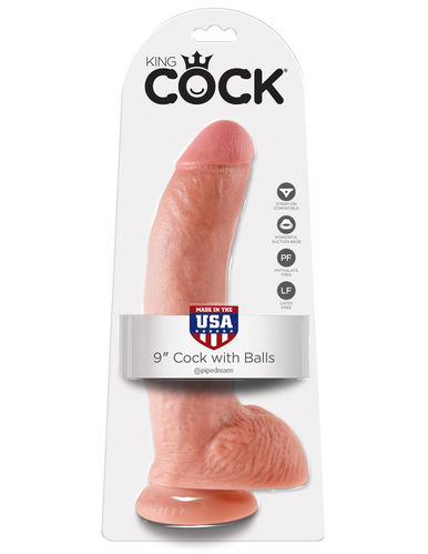 Pipedream Dildo 9" KING COCK With Balls SKIN