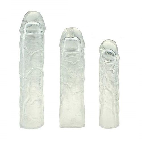 Pack of 3 Cock Extender Penis Sleeves Clear