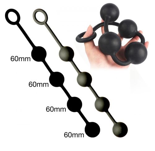 FIST Silicone ANAL BALLS 4 x 60mm X LARGE Black