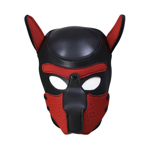 NEOPRENE Two-Toned Dog PUPPY Mask Red