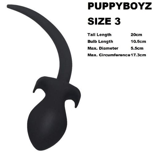 PUPPY BOYZ Silicone Dog Tail Butt Plug Size 3