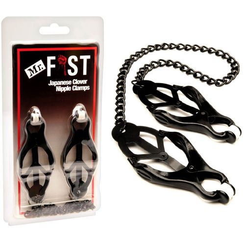 MR FIST Nipple Clamps With Chain Black