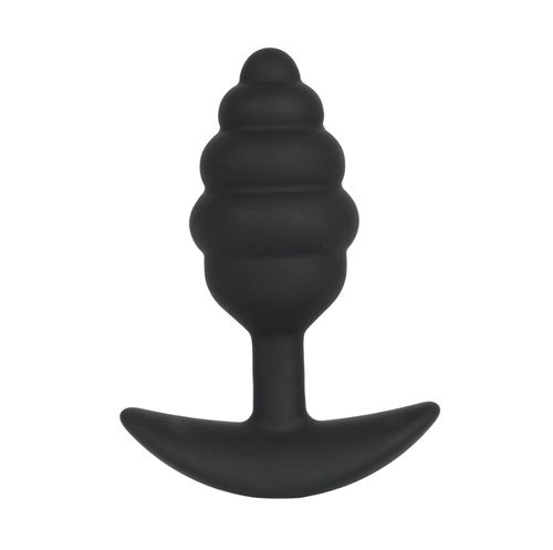 Silicone RIPPLE ANCHOR Butt Plug 4.5" Black