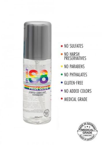 S8 Water Based PRIDE GLIDE Lubricant 125ml